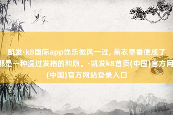 凯发·k8国际app娱乐微风一过, 薰衣草香便成了彩色泡泡, 那是一种漫过发梢的和煦。-凯发k8首页(中国)官方网站登录入口