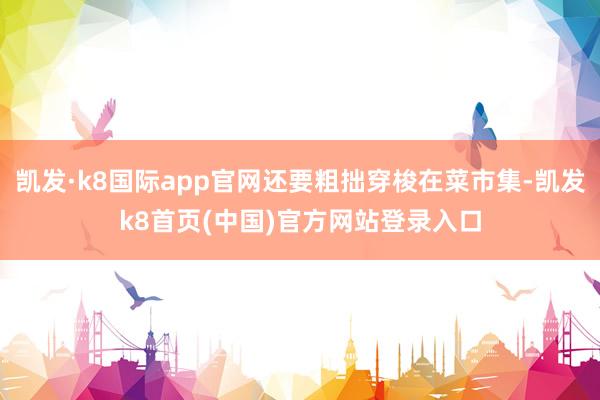凯发·k8国际app官网还要粗拙穿梭在菜市集-凯发k8首页(中国)官方网站登录入口