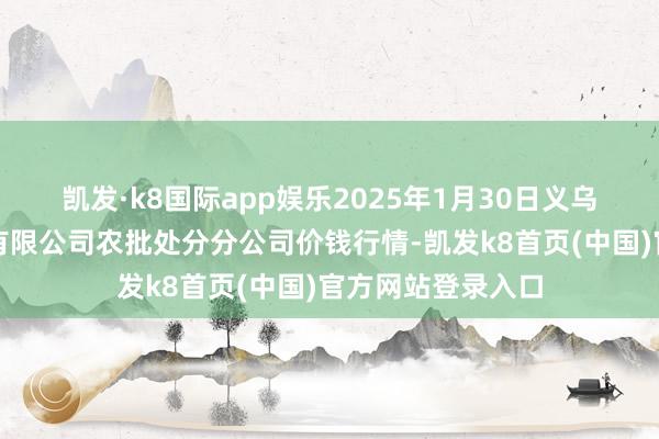 凯发·k8国际app娱乐2025年1月30日义乌市市集发展集团有限公司农批处分分公司价钱行情-凯发k8首页(中国)官方网站登录入口