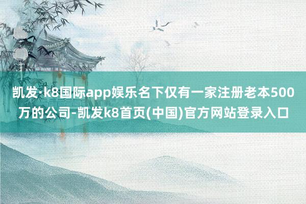 凯发·k8国际app娱乐名下仅有一家注册老本500万的公司-凯发k8首页(中国)官方网站登录入口