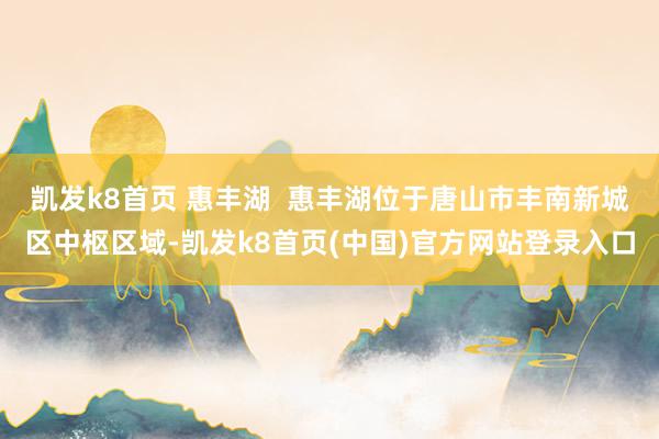 凯发k8首页 惠丰湖  惠丰湖位于唐山市丰南新城区中枢区域-凯发k8首页(中国)官方网站登录入口