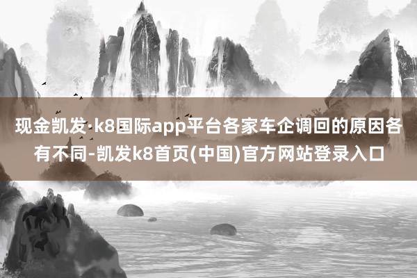 现金凯发·k8国际app平台各家车企调回的原因各有不同-凯发k8首页(中国)官方网站登录入口