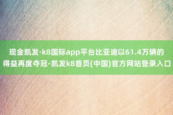 现金凯发·k8国际app平台比亚迪以61.4万辆的得益再度夺冠-凯发k8首页(中国)官方网站登录入口