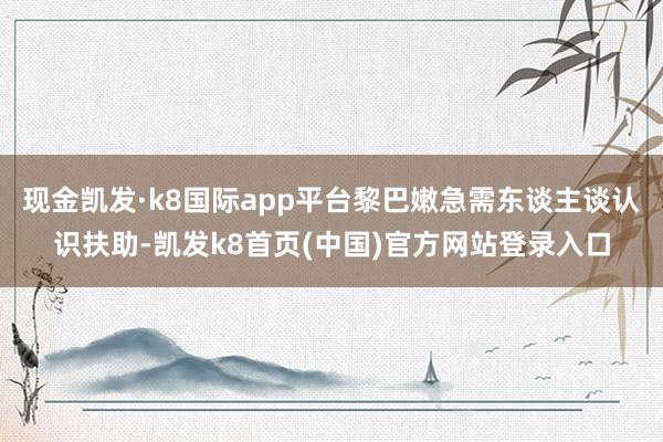 现金凯发·k8国际app平台黎巴嫩急需东谈主谈认识扶助-凯发k8首页(中国)官方网站登录入口