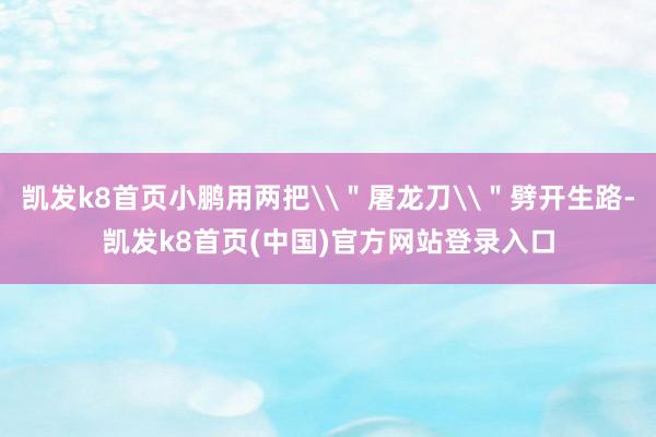 凯发k8首页小鹏用两把\"屠龙刀\"劈开生路-凯发k8首页(中国)官方网站登录入口
