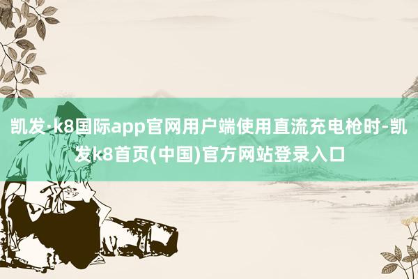 凯发·k8国际app官网用户端使用直流充电枪时-凯发k8首页(中国)官方网站登录入口
