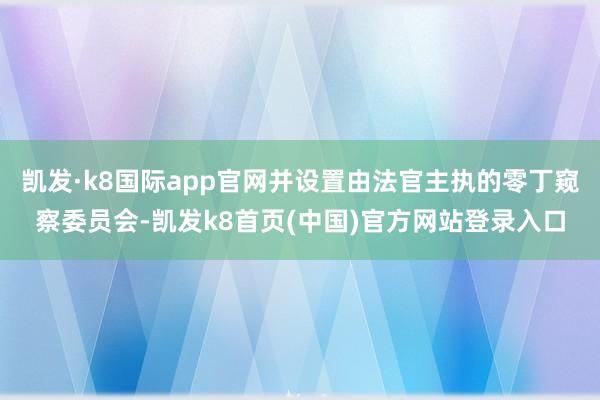 凯发·k8国际app官网并设置由法官主执的零丁窥察委员会-凯发k8首页(中国)官方网站登录入口