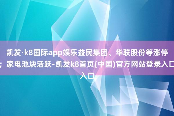 凯发·k8国际app娱乐益民集团、华联股份等涨停；家电池块活跃-凯发k8首页(中国)官方网站登录入口