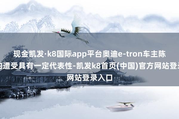 现金凯发·k8国际app平台奥迪e-tron车主陈先生的遭受具有一定代表性-凯发k8首页(中国)官方网站登录入口