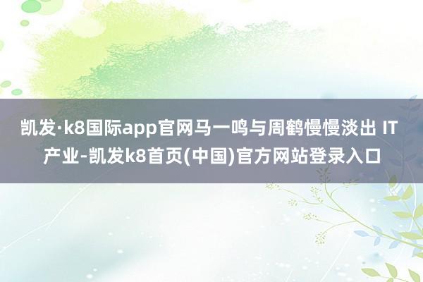 凯发·k8国际app官网马一鸣与周鹤慢慢淡出 IT 产业-凯发k8首页(中国)官方网站登录入口