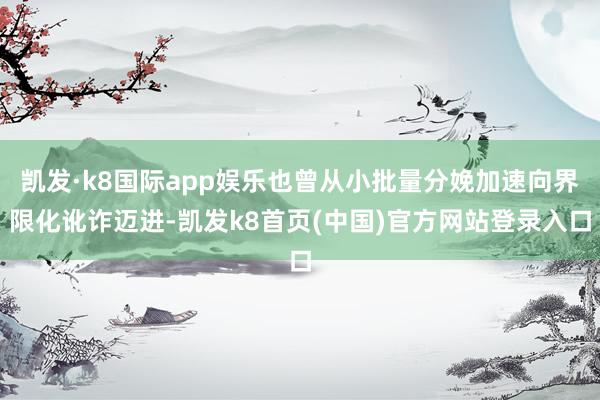 凯发·k8国际app娱乐也曾从小批量分娩加速向界限化讹诈迈进-凯发k8首页(中国)官方网站登录入口